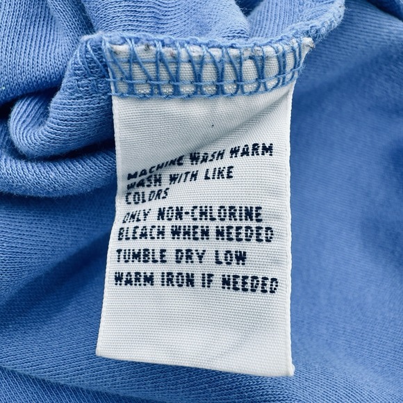 Vtg Ralph Lauren Polo Shirt XXL Blue Solid Short Yellow Pony Sleeve Mens Soft - Picture 6 of 8